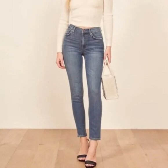 Reformation High Waisted Skinny Blue Jean Rhine Wash Jeans Size 27 - Picture 1 of 8